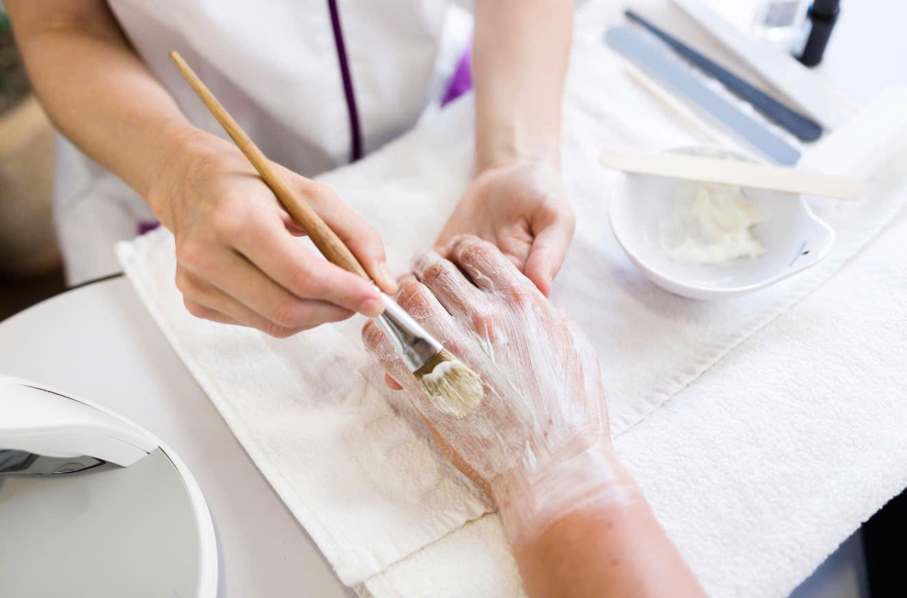 Warm paraffin hand treatment